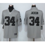 Nike Raiders 34 Bo Jackson Gray Inverted Legend Limited Jersey