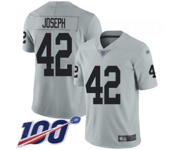 Nike Raiders #42 Karl Joseph Silver Men's Stitched NFL Limited Inverted Legend 100th Season Jersey