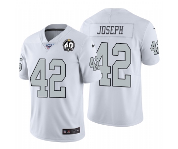 Nike Raiders #42 Karl Joseph White 60th Anniversary Patch Men's Stitched NFL 100 Limited Color Rush Jersey