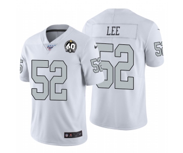 Nike Raiders #52 Marquel Lee White 60th Anniversary Patch Men's Stitched NFL 100 Limited Color Rush Jersey