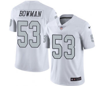Nike Raiders #53 NaVorro Bowman White Men's Stitched NFL Limited Rush Jersey