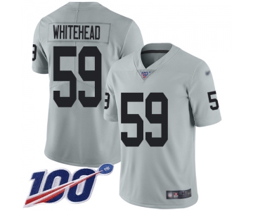 Nike Raiders #59 Tahir Whitehead Silver Men's Stitched NFL Limited Inverted Legend 100th Season Jersey