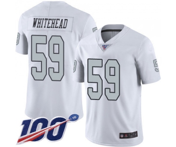 Nike Raiders #59 Tahir Whitehead White Men's Stitched NFL Limited Rush 100th Season Jersey