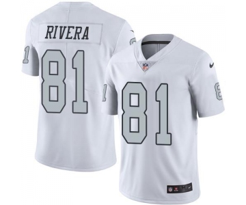 Nike Raiders #81 Mychal Rivera White Men's Stitched NFL Limited Rush Jersey