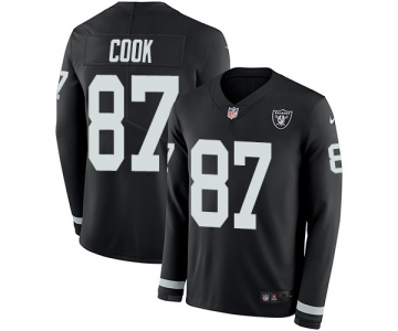 Nike Raiders #87 Jared Cook Black Team Color Men's Stitched NFL Limited Therma Long Sleeve Jersey
