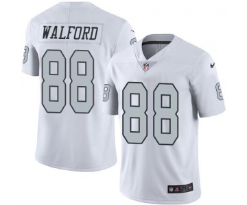 Nike Raiders #88 Clive Walford White Men's Stitched NFL Limited Rush Jersey