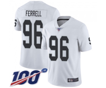 Nike Raiders #96 Clelin Ferrell White Men's Stitched NFL 100th Season Vapor Limited Jersey