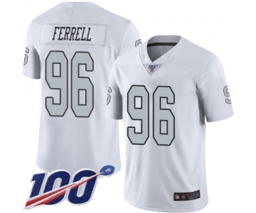 Nike Raiders #96 Clelin Ferrell White Men's Stitched NFL Limited Rush 100th Season Jersey