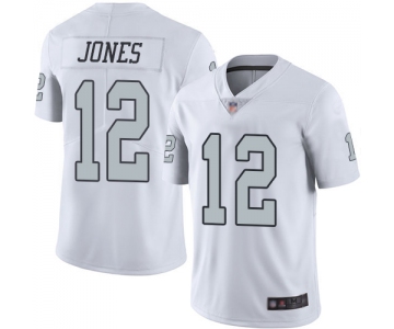 Raiders #12 Zay Jones White Men's Stitched Football Limited Rush Jersey