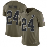 Raiders #24 Johnathan Abram Olive Men's Stitched Football Limited 2017 Salute To Service Jersey