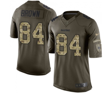 Raiders #84 Antonio Brown Green Men's Stitched Football Limited 2015 Salute To Service Jersey