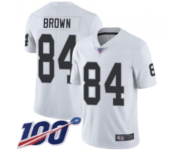 Raiders #84 Antonio Brown White Men's Stitched Football 100th Season Vapor Limited Jersey