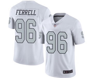 Raiders #96 Clelin Ferrell White Men's Stitched Football Limited Rush Jersey