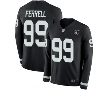 Raiders #99 Clelin Ferrell Black Team Color Men's Stitched Football Limited Therma Long Sleeve Jersey