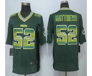 Green Bay Packers #52 Clay Matthews Green Strobe 2015 NFL Nike Fashion Jersey