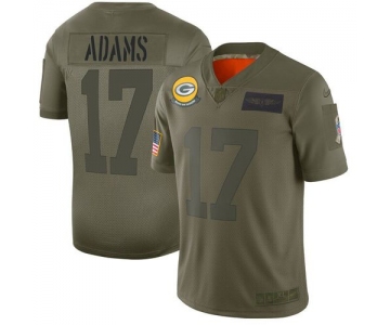 Men Green Bay Packers 17 Adams Green Nike Olive Salute To Service Limited NFL Jerseys