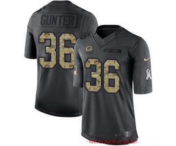 Men's Green Bay Packers #36 LaDarius Gunter Black Anthracite 2016 Salute To Service Stitched NFL Nike Limited Jersey