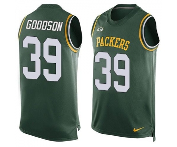 Men's Green Bay Packers #39 Demetri Goodson Green Hot Pressing Player Name & Number Nike NFL Tank Top Jersey
