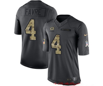 Men's Green Bay Packers #4 Brett Favre Black Anthracite 2016 Salute To Service Stitched NFL Nike Limited Jersey