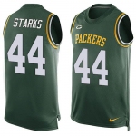 Men's Green Bay Packers #44 James Starks Green Hot Pressing Player Name & Number Nike NFL Tank Top Jersey