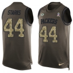 Men's Green Bay Packers #44 James Starks Green Salute to Service Hot Pressing Player Name & Number Nike NFL Tank Top Jersey