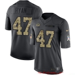 Men's Green Bay Packers #47 Jake Ryan Black Anthracite 2016 Salute To Service Stitched NFL Nike Limited Jersey