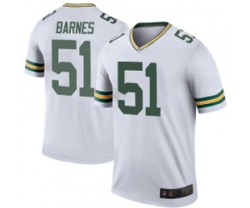 Men's Green Bay Packers #51 Krys Barnes Legend White Color Rush Jersey