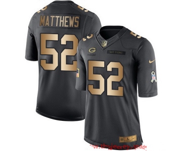 Men's Green Bay Packers #52 Clay Matthews Anthracite Gold 2016 Salute To Service Stitched NFL Nike Limited Jersey