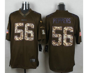 Men's Green Bay Packers #56 Julius Peppers Green Salute to Service 2015 NFL Nike Limited Jersey