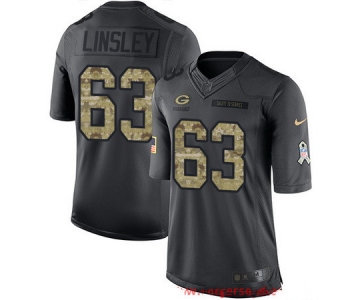 Men's Green Bay Packers #63 Corey Linsley Black Anthracite 2016 Salute To Service Stitched NFL Nike Limited Jersey