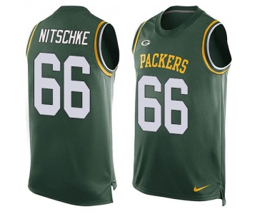 Men's Green Bay Packers #66 Ray Nitschke Green Hot Pressing Player Name & Number Nike NFL Tank Top Jersey