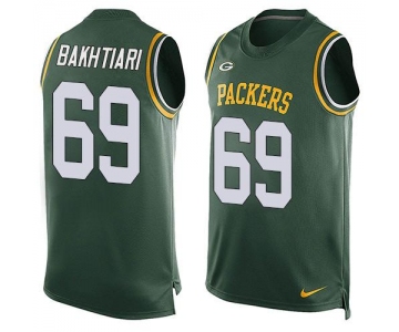 Men's Green Bay Packers #69 David Bakhtiari Green Hot Pressing Player Name & Number Nike NFL Tank Top Jersey