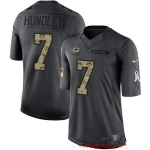 Men's Green Bay Packers #7 Brett Hundley Black Anthracite 2016 Salute To Service Stitched NFL Nike Limited Jersey