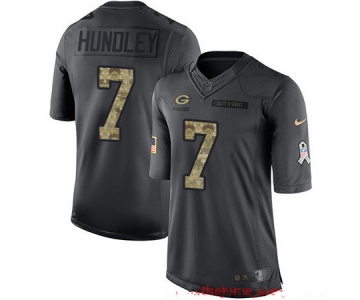 Men's Green Bay Packers #7 Brett Hundley Black Anthracite 2016 Salute To Service Stitched NFL Nike Limited Jersey