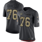 Men's Green Bay Packers #76 Mike Daniels Black Anthracite 2016 Salute To Service Stitched NFL Nike Limited Jersey