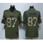 Men's Green Bay Packers #87 Jordy Nelson Green Salute To Service 2015 NFL Nike Limited Jersey