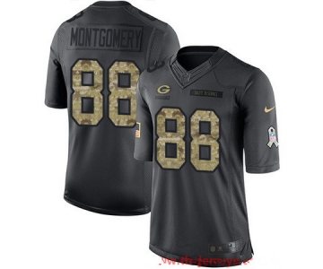 Men's Green Bay Packers #88 Ty Montgomery Black Anthracite 2016 Salute To Service Stitched NFL Nike Limited Jersey