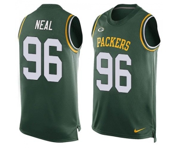 Men's Green Bay Packers #96 Mike Neal Green Hot Pressing Player Name & Number Nike NFL Tank Top Jersey