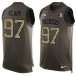 Men's Green Bay Packers #97 Kenny Clark Green Salute to Service Hot Pressing Player Name & Number Nike NFL Tank Top Jersey