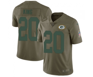 Nike Green Bay Packers #20 Kevin King Olive Men's Stitched NFL Limited 2017 Salute To Service Jersey