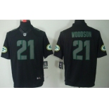 Nike Green Bay Packers #21 Charles Woodson Black Impact Limited Jersey