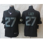 Nike Green Bay Packers #27 Eddie Lacy Black Impact Limited Jersey