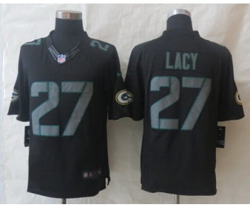 Nike Green Bay Packers #27 Eddie Lacy Black Impact Limited Jersey