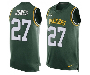 Nike Green Bay Packers #27 Josh Jones Green Team Color Men's Stitched NFL Limited Tank Top Jersey