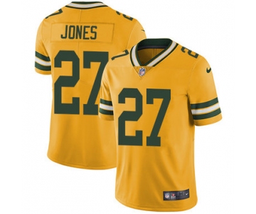 Nike Green Bay Packers #27 Josh Jones Yellow Men's Stitched NFL Limited Rush Jersey