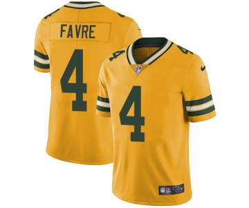 Nike Green Bay Packers #4 Brett Favre Yellow Men's Stitched NFL Limited Rush Jersey