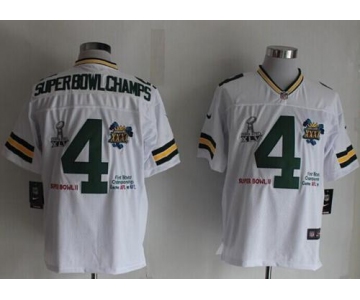 Nike Green Bay Packers #4 Superbowlchamps White Men's Stitched NFL Limited Jersey