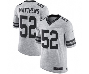 Nike Green Bay Packers #52 Clay Matthews Gray Men's Stitched NFL Limited Gridiron Gray II Jersey