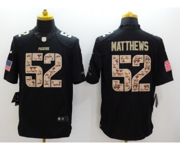 Nike Green Bay Packers #52 Clay Matthews Salute to Service Black Limited Jersey