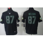 Nike Green Bay Packers #87 Jordy Nelson Black Impact Limited Jersey